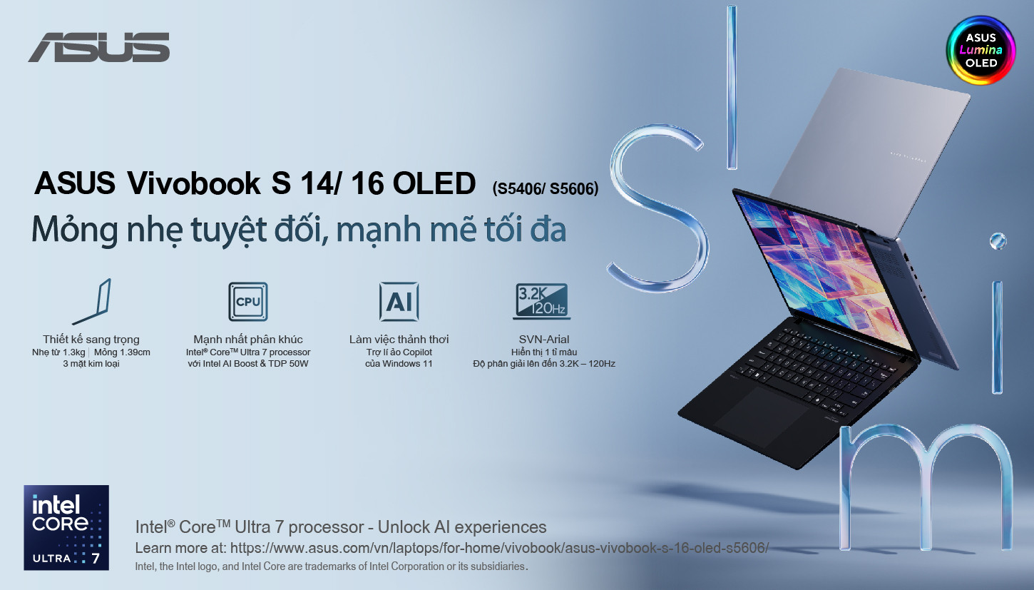 Laptop Asus Vivobook S 14/16 OLED mới