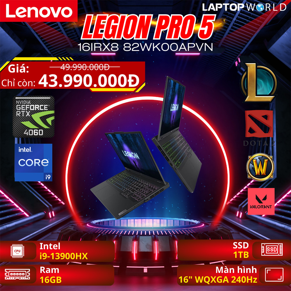Lenovo Legion Pro 5 sự kết hợp tuyệt vời giữa hiệu năng mạnh mẽ và thiết kế tối ưu