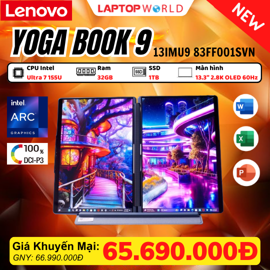 Lenovo trình làng Yoga Book 9 với màn hình OLED kép, Intel Core Ultra 7