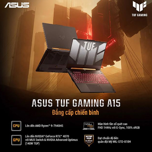 Đánh giá chi tiết Asus TUF Gaming A15 2023 mới nhất có CPU AMD Ryzen 7-7735HS, RTX 4050