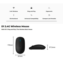 Chuột không dây MonsGeek D1 - Đen (Wireless 2.4Ghz)